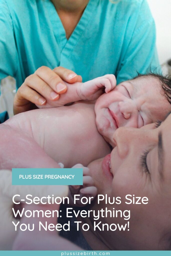 plus size woman having a c-section