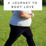 plus size woman running on green grass