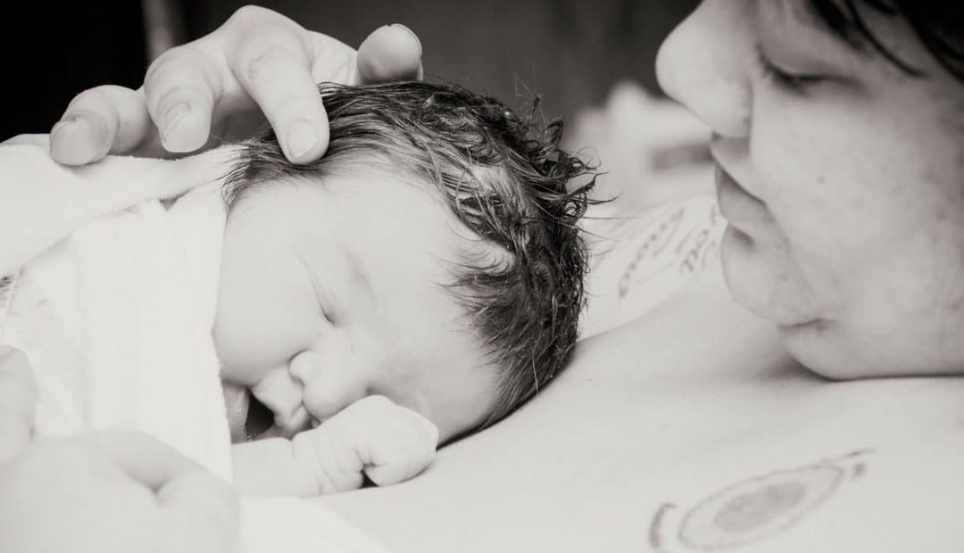 PCOS Birth Story mom and newborn baby girl