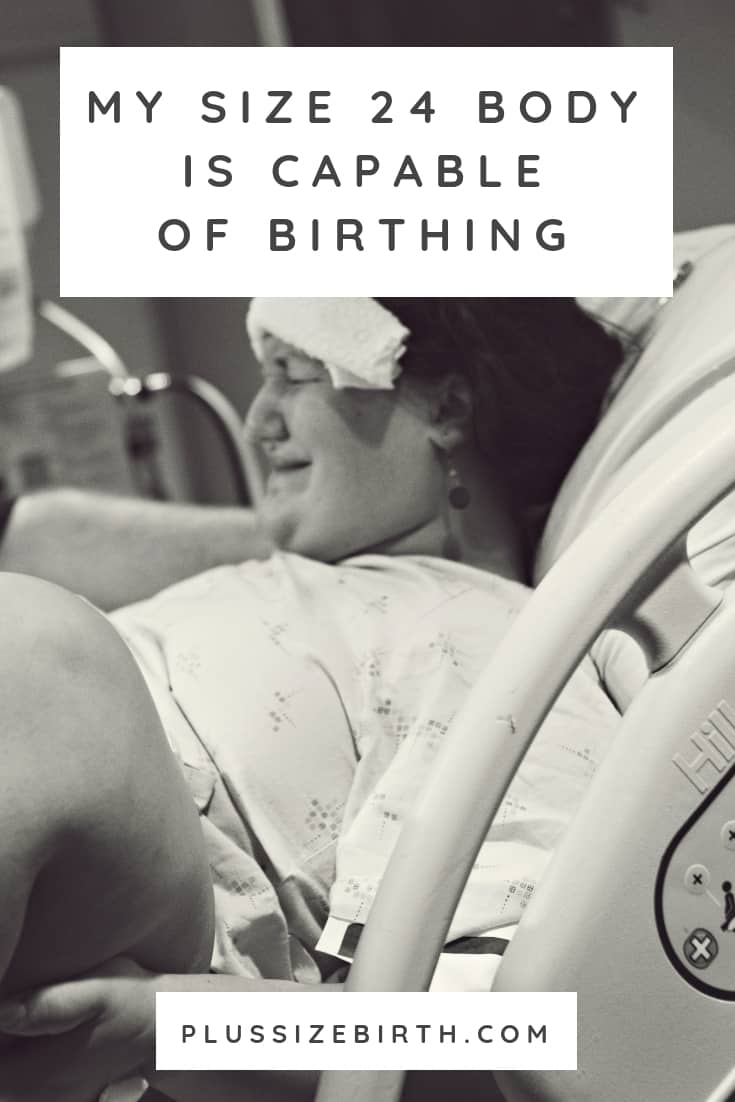 size 24 plus size woman giving birth