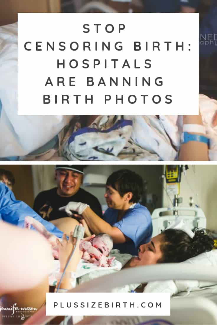 Two photos of Women giving birth in a hospital