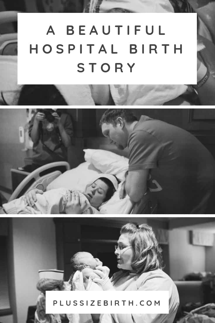 three black and white hospital birth images