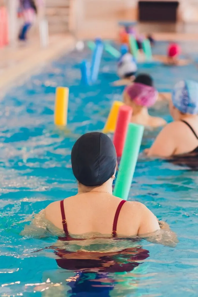 pregnant women doing Pregnancy water aerobics