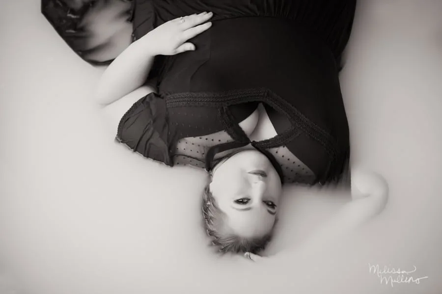 plus size boudoir milk bath photo