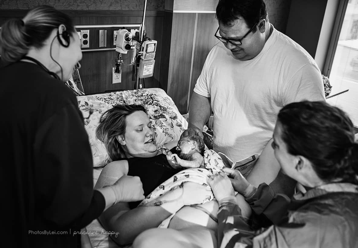 plus size woman giving birth 