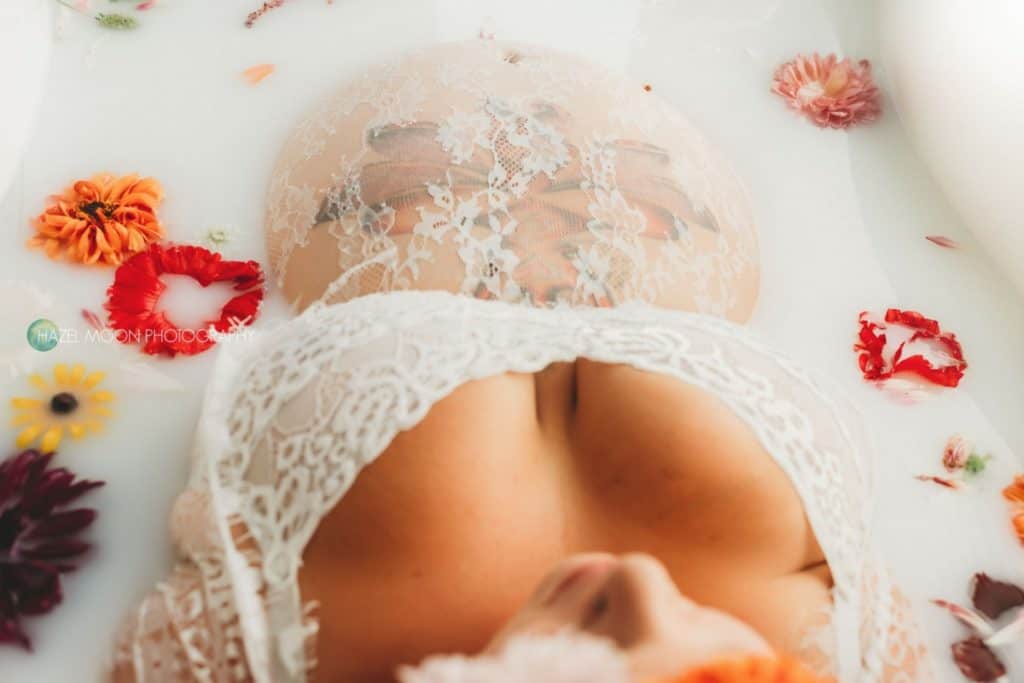 plus size milk bath photography