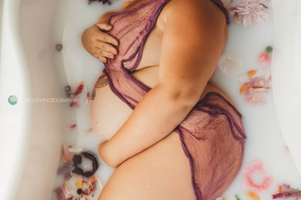 plus size photography milk bath