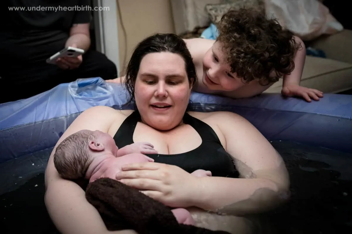 Plus Size home birth VBAC with sibling