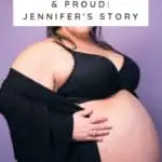plus size pregnant woman, purple background