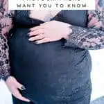 plus size pregnant woman in black lace plus size maternity dress