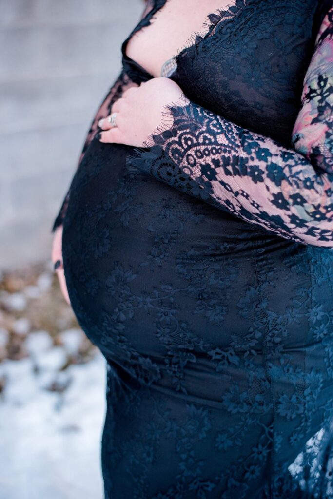 plus size woman in a Plus Size Maternity Photo Shoot 