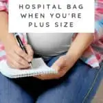 plus size pregnant woman packing her hospital bag