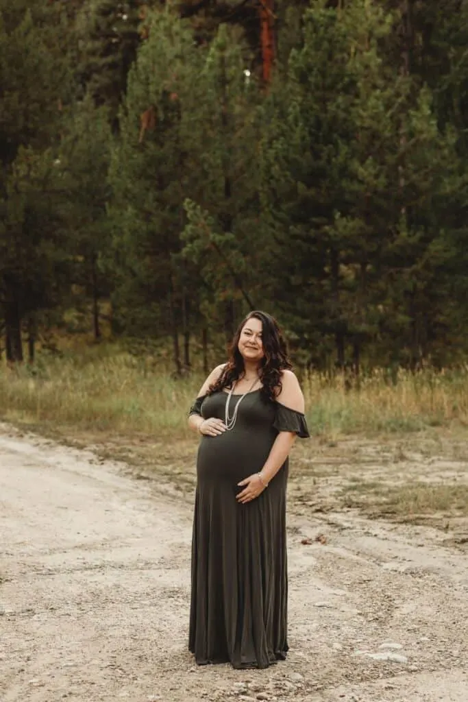 Plus Size Pregnancy Stock Photo: Pregnant Woman Standing in Forest - It's  time you were seen ⟡ Body Liberation Photos