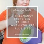 plus size woman doing pregnancy exercises at home