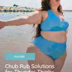 plus size woman with chub rub on the beach