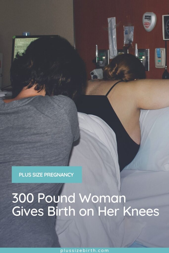 plus size woman giving birth on her knees 
