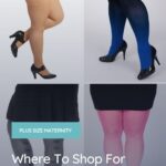 four different plus size maternity tights