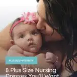 plus size woman wearing a plus size nursing dress