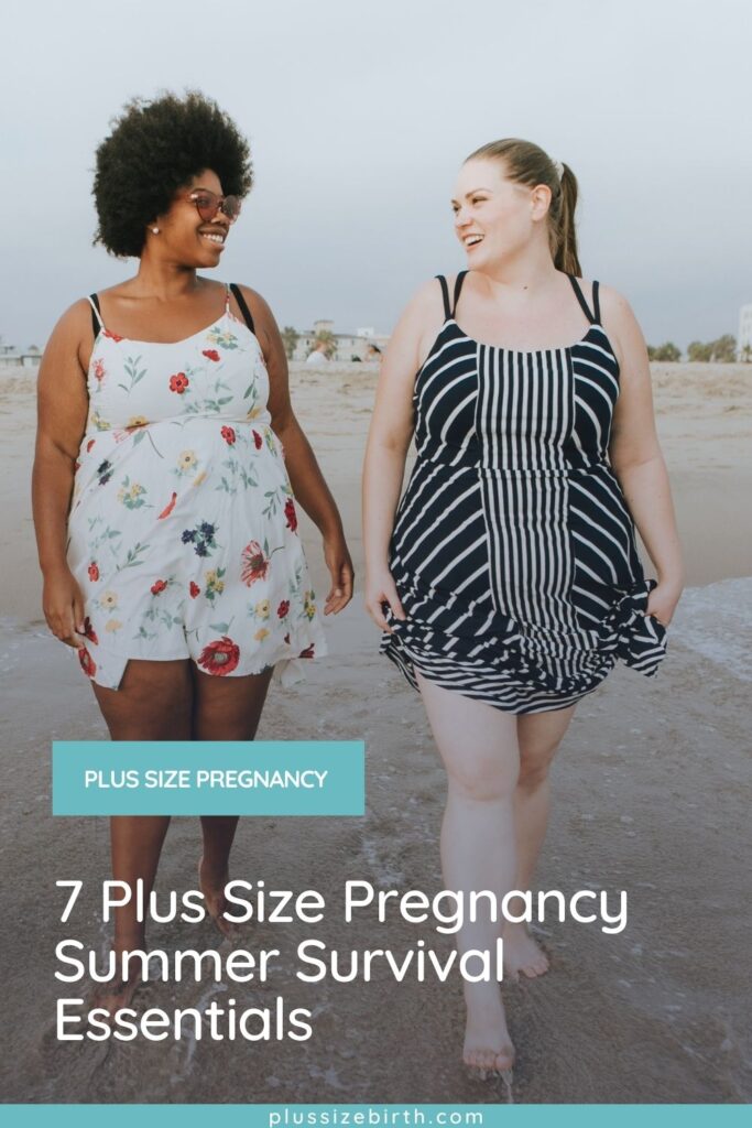 plus size friends on the beach 