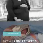 plus size pregnant woman and a plus size woman after having a c-section