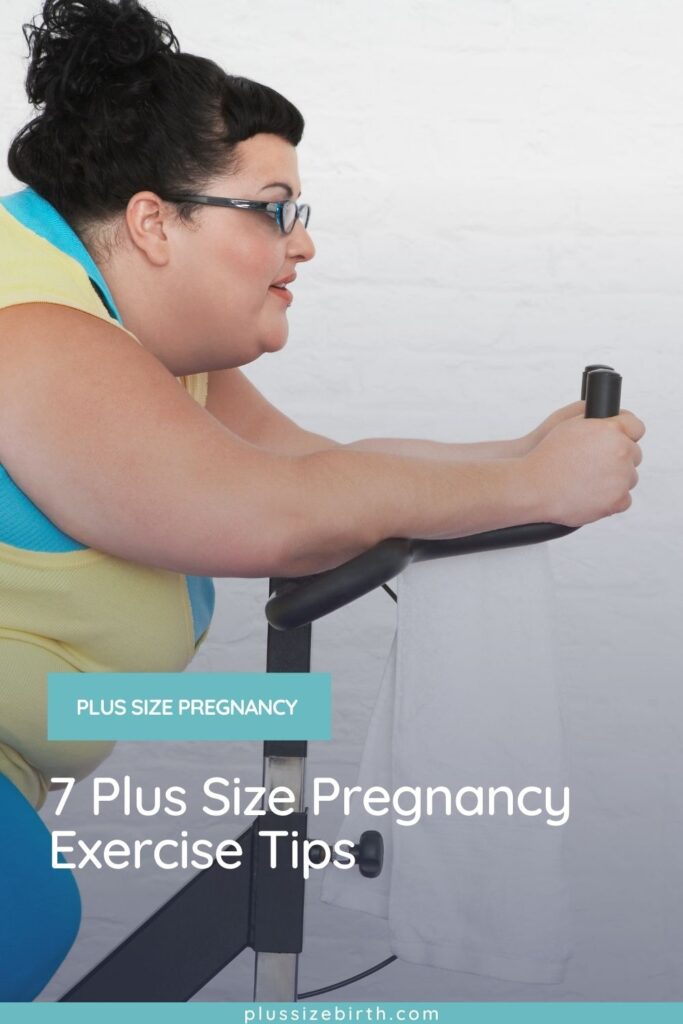 woman doing plus size pregnancy exercises 