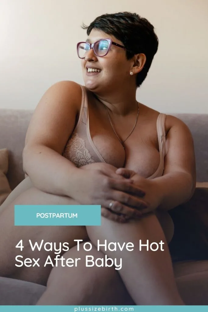 plus size woman sitting on a couch 