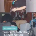 plus size pregnant woman and plus size woman giving birth on her knees
