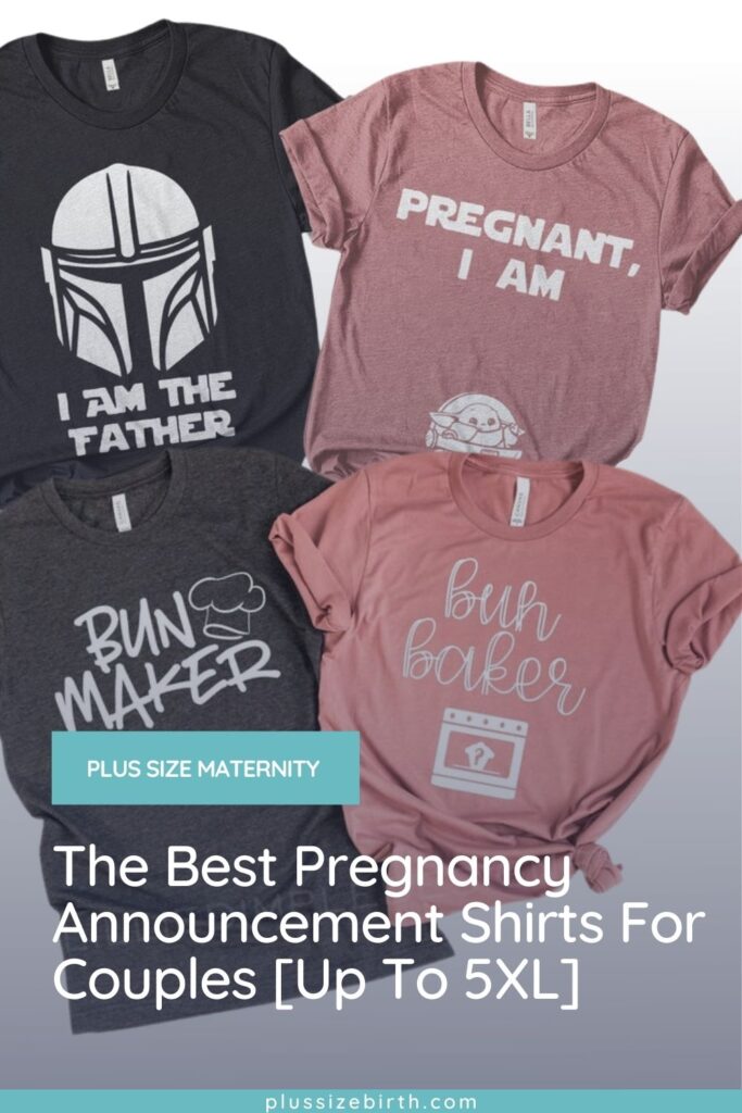 plus size couples pregnancy announcement shirts 