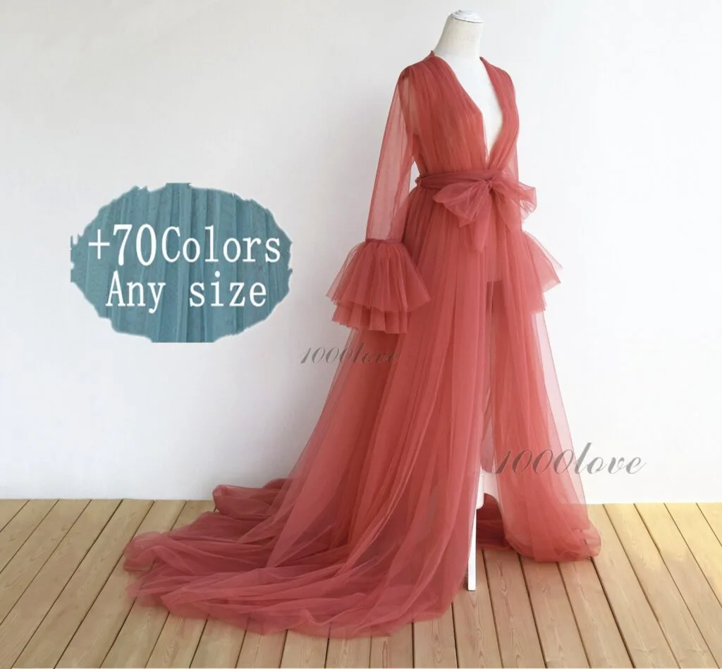 Plus Size Tulle Maternity Robe