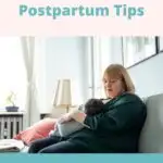 plus size postpartum woman feeding her baby