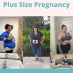 three plus size pregnant women during the first trimester