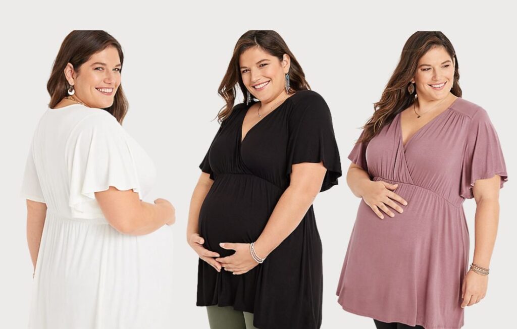 Plus Size Maternity Babydoll Nursing Tops