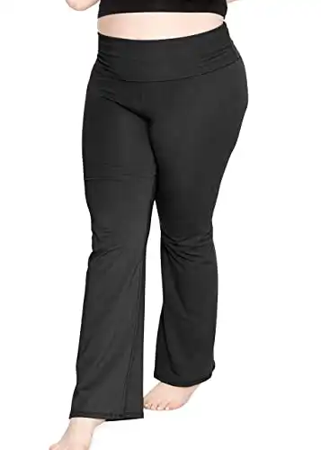 Black Foldover Flare Leggings– PinkBlush