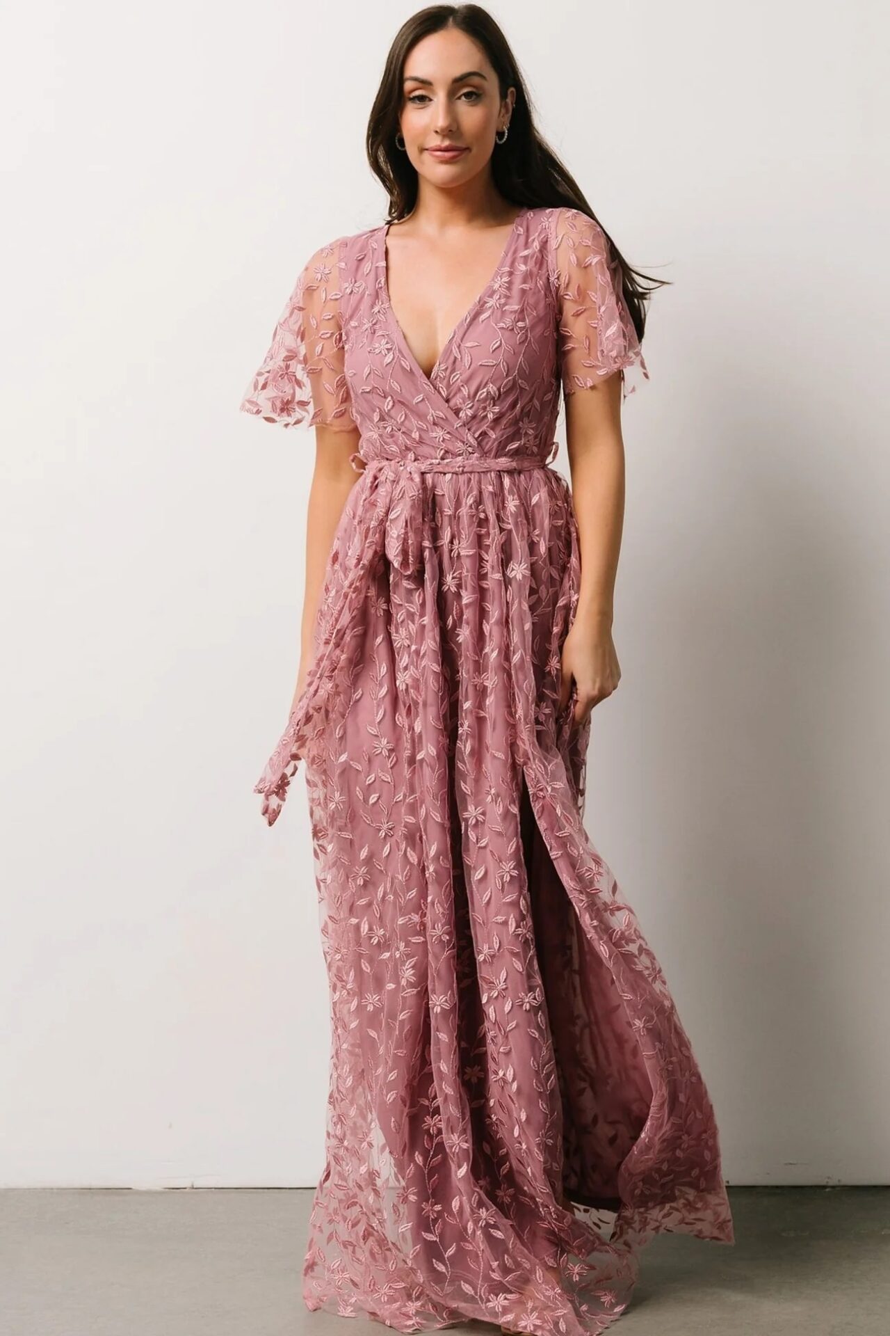 Embossed Orchid Maxi Dress