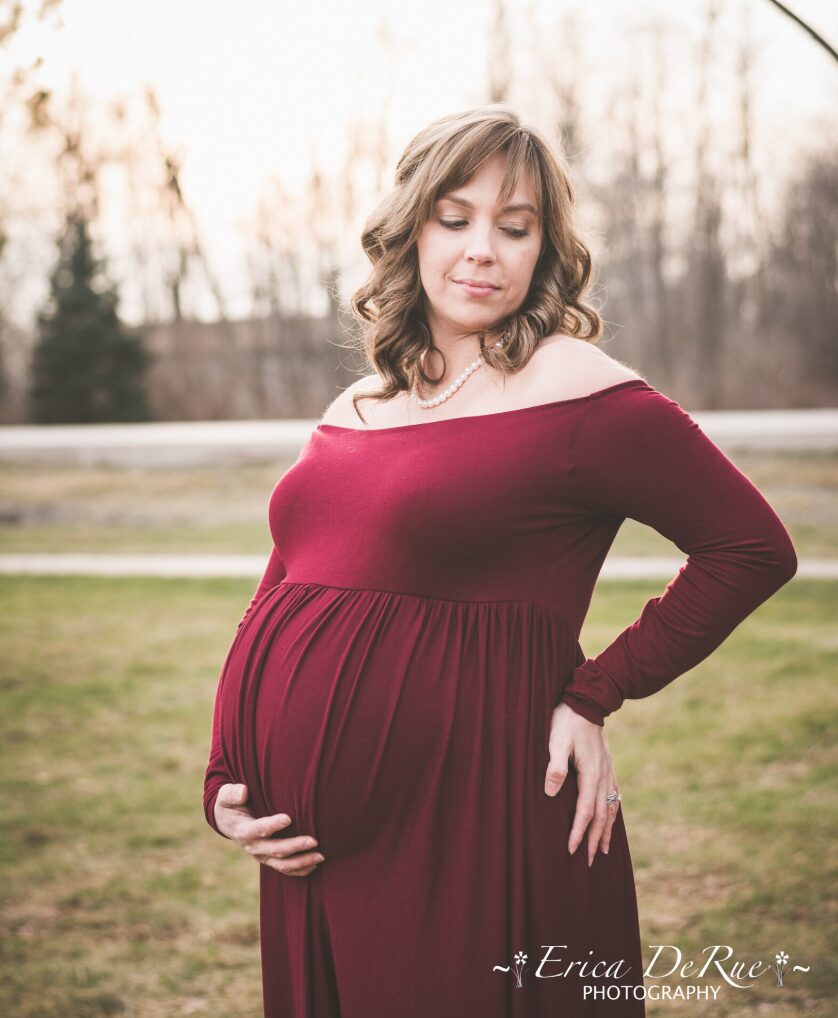 LysaBo Plus Size Long Sleeve Maternity Gown
